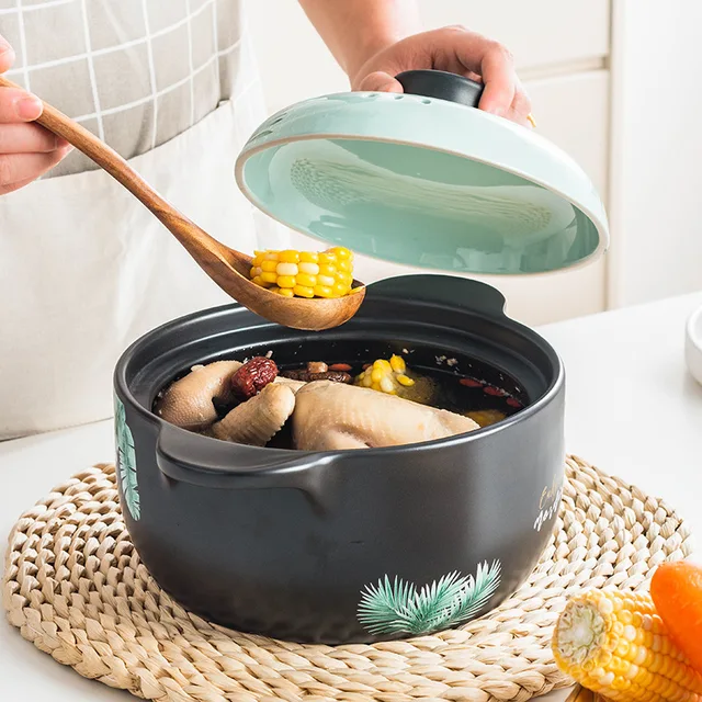 Casserole Stew Pot High Temperature Resistant Soup Pot Ceramic Large Casserole Soup Pot Household Open Fire Gas Soup Pot Small 2