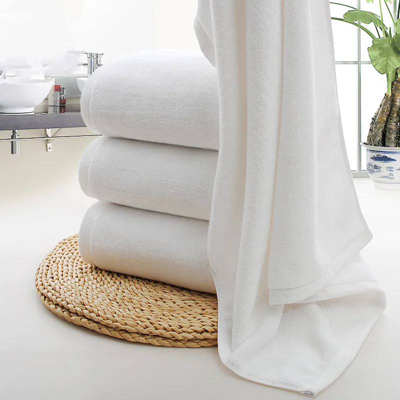 80x160cm white large bath towel thickened cotton towel highly absorbent bath towel suitable for swimming pool family hotels 5
