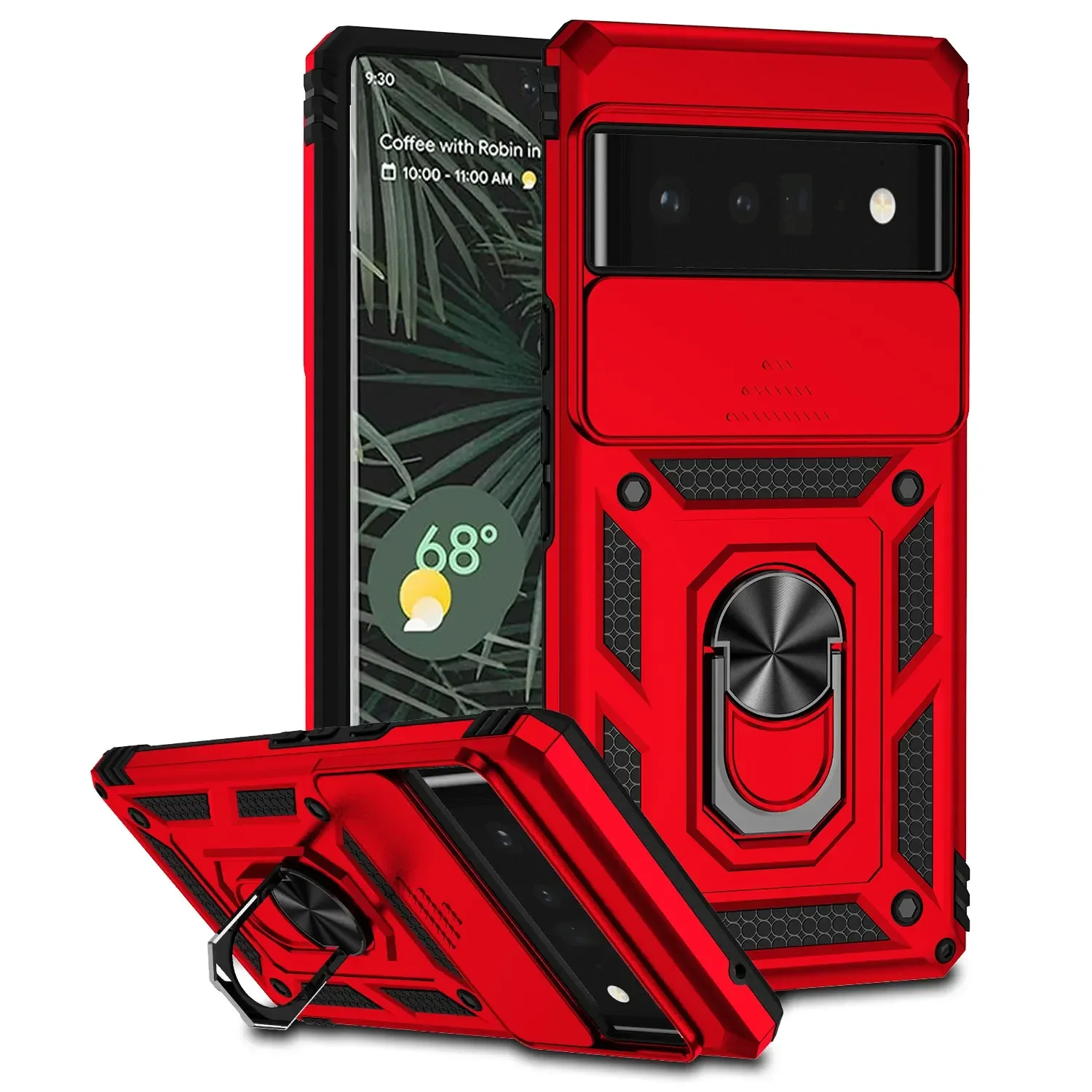 Durable Armor Case with Ring Holder and Lens Protection