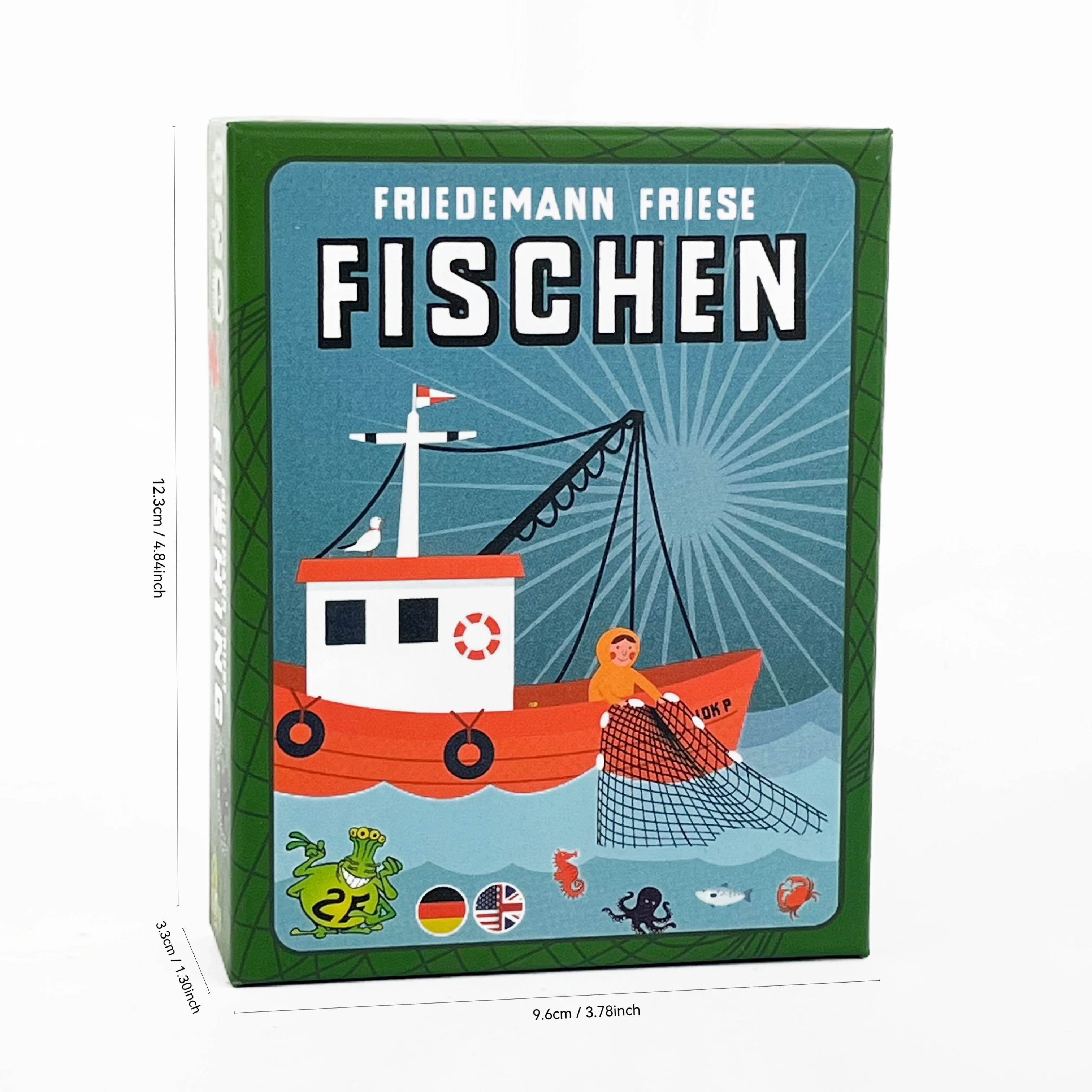 FISCHEN 이중 언어 낚시 보드 게임 3-5인용 독일어/영어 가족 파티 게임 8세 이상 40분 재미있는 전략 홈 활동