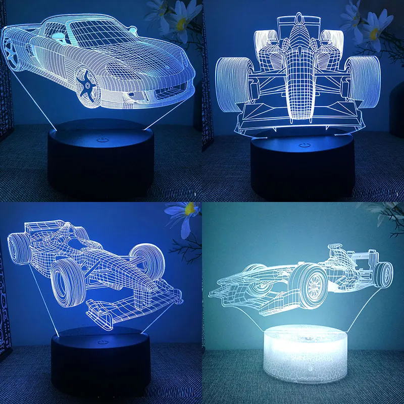 Lampe voiture F1 Formule 1 16 couleurs - PERSONNALISABLE avec prénom ou  message - lampe de chevet veilleuse illusion pour idée cadeau anniversaire  fête collection déco : : Produits Handmade