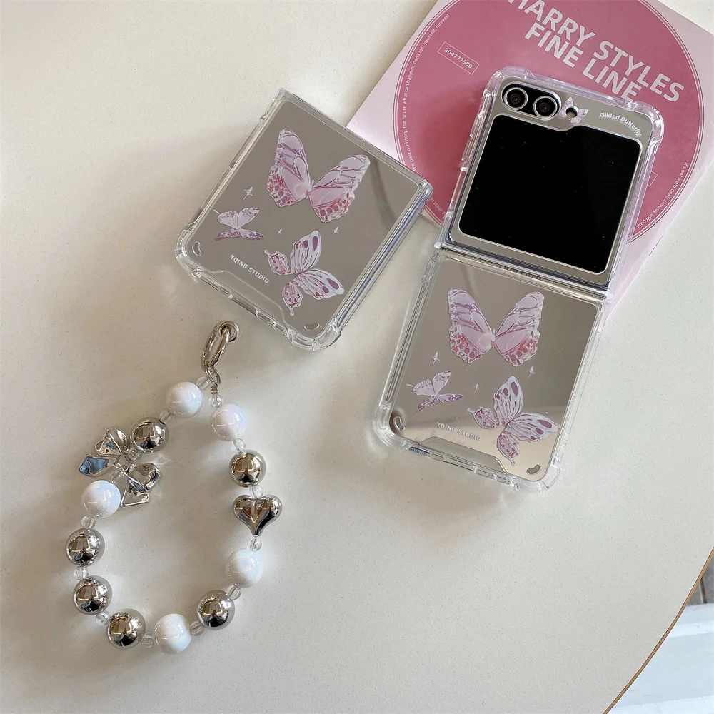Charming Cartoon Butterfly Bracelet Mirror Wrist Chain Cover