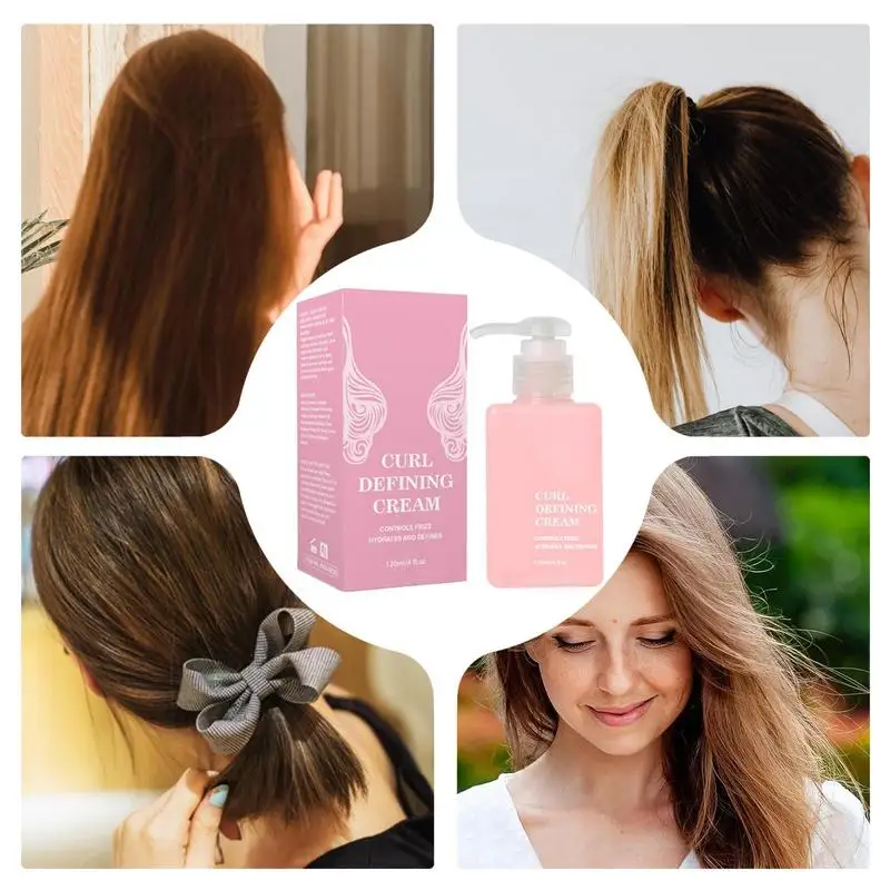 Defining Curl Cream Hair Curl Cream 120ml Moisturizing Detangler Hydrating Enhancing Safe Curly Hair