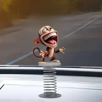 Funny Car 2D Acrylic Monkey Pendant Personalized Decor Pendant Bobblehead Cartoon Dashboard Decor Car Interior Accessories 4