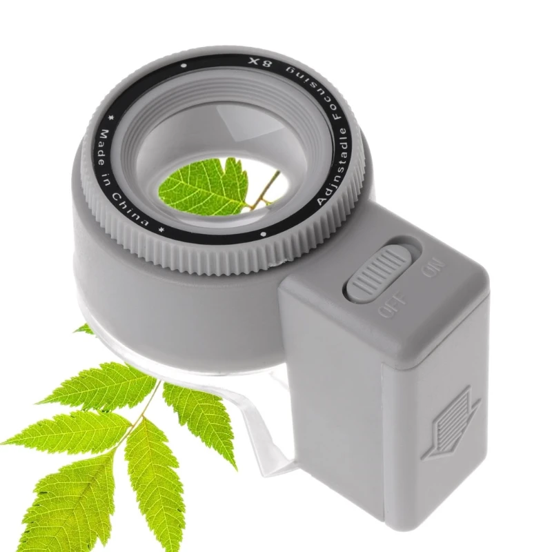 

8-кратная регулируемая подставка, яркая стеклянная лупа со светодиодной подсветкой, инструменты для лупы F1FB