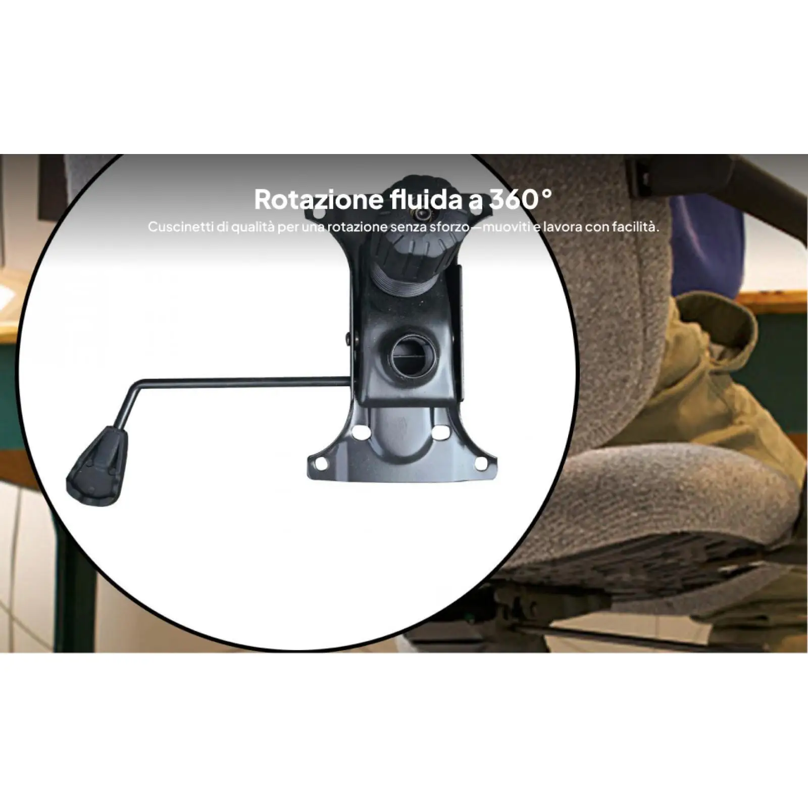 แผ่นหมุนสำหรับเก้าอี้ อะไหล่เปลี่ยน ฮาร์ดแวร์ ชิ้นส่วนหมุนได้ รับน้ำหนักมาก ระบบควบคุมการเอียงของเบาะนั่ง สำหรับเก้าอี้คอมพิวเตอร์ในบ้าน ห้องนั่งเล่น 1