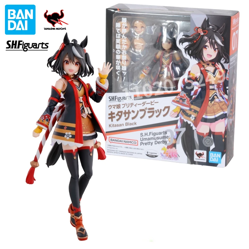 

In Stock Bandai S.H.Figuarts Uma Musume Pretty Derby Kitasan Black Anime Action Figure Toy Gift Model Collection Hobby