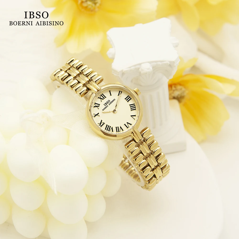 IBSO Brand Women Luxury Gold Watch Necklace Set Female Jewelry Set Fashion Creative Crystal Quartz Watch Lady's Gift