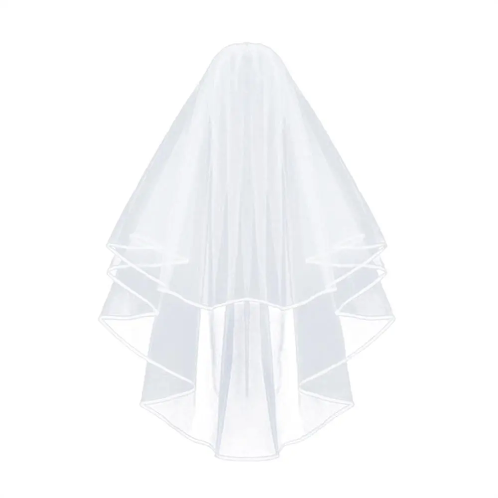 

Bridal Veil Wedding Vails Women's Simple Short Wedding Veils White Ivory Tulle with Comb for Brides Shower Bachelorette Hen