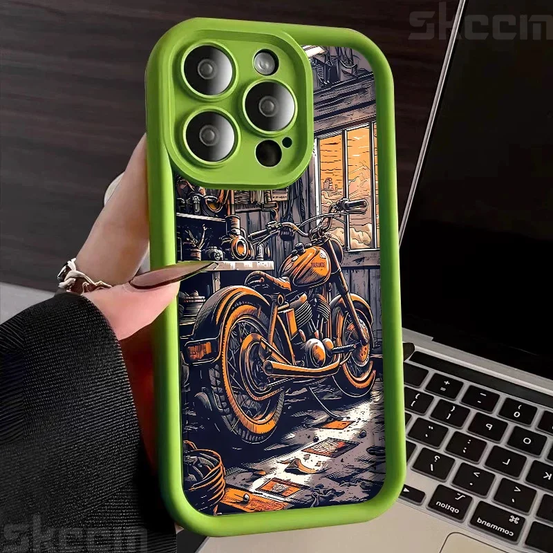 Stylish Black Biker Shockproof Silicone Phone Case