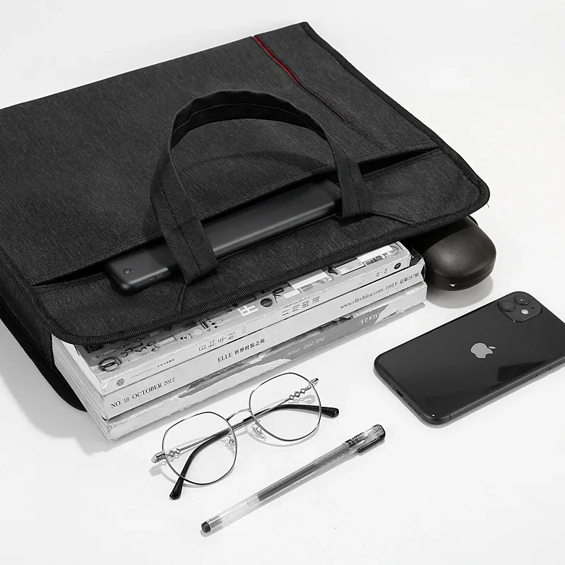 

Large Capacity Briefcase Portable Zipper File Pack Waterproof Oxford Cloth Thickened Office Meeting Business Travel Computer Bag