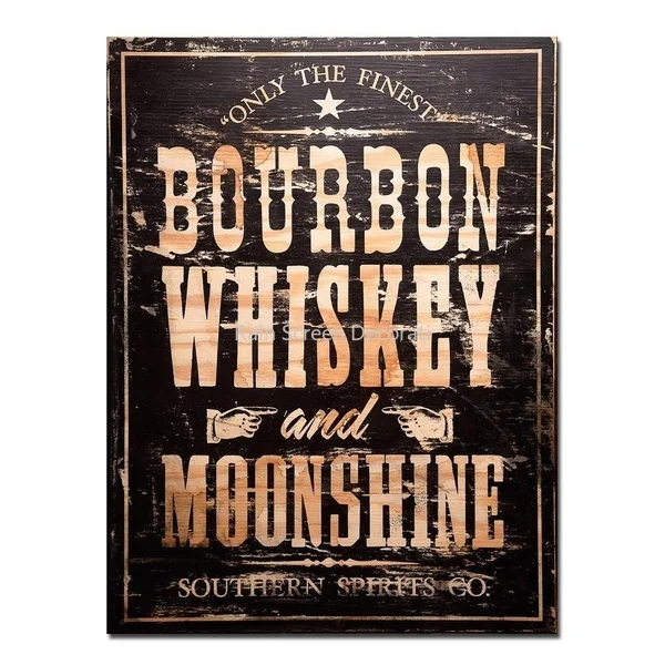 

Retro Bourbon Whiskey and Moonshine Vintage Tin Sign Metal Sign TIN Sign Garage Vintage Decor Posters