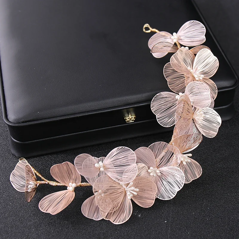 Wedding Bridal Leaf Pearl Headband Hairband Tiara Women Bride Party Queen Wedding Bridal Hair Accessories Jewelry Band Gift