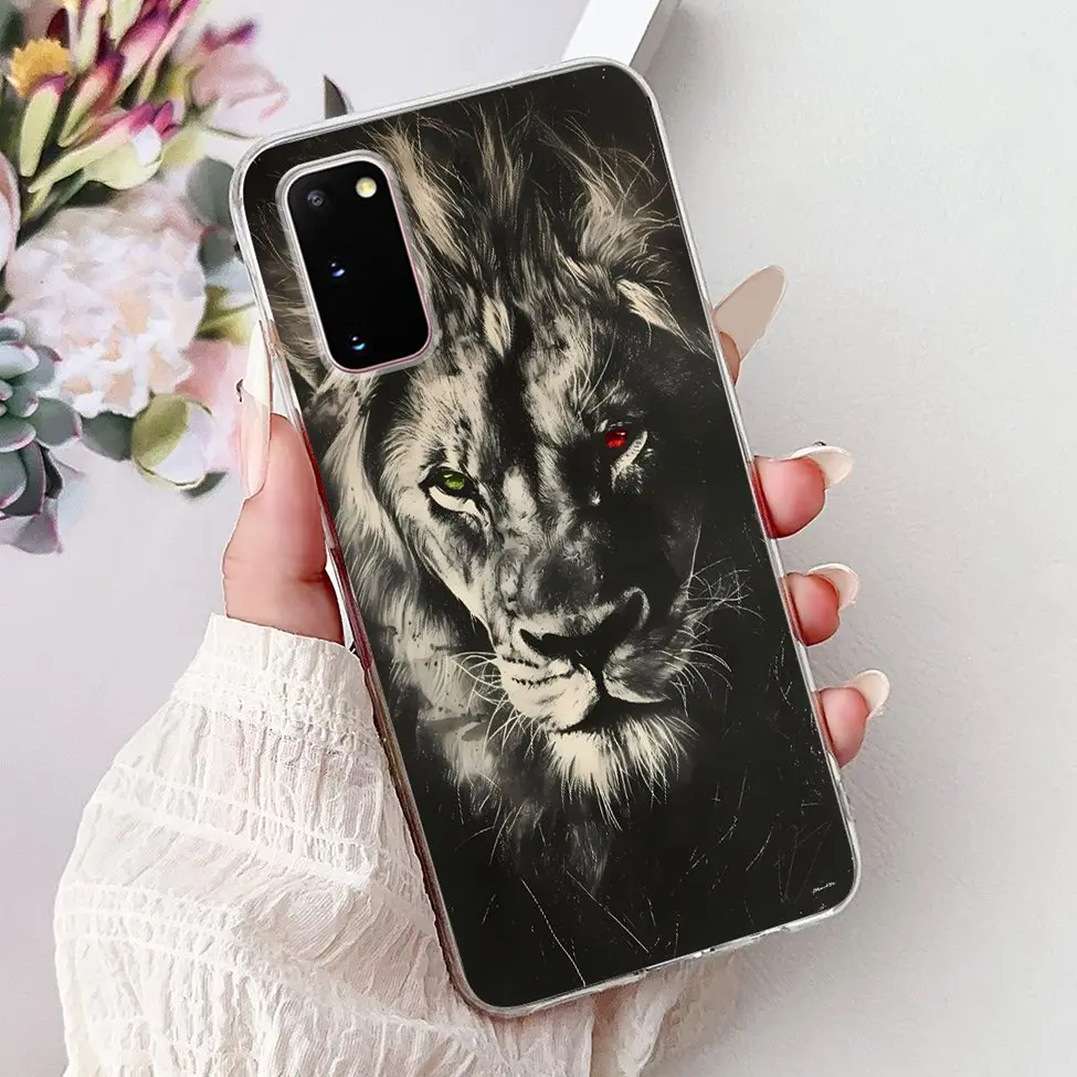 Clear Cute Cat and Fashion Flower Painted Phone Case Cover