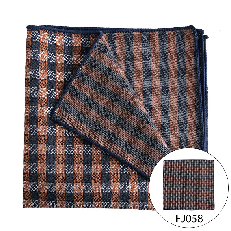 Pocket Square Silk Jacquard Woven Red Orange Handkerchief Fashion Men Suit Pocket Hanly Wedding Business Party Suit Set Handker