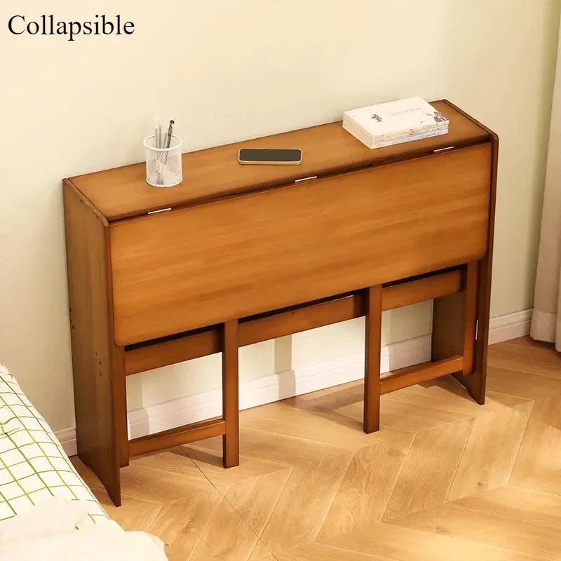 Foldable Desktop Computer Table Study Corner Square Minimalist Gaming Desk Small Apartment Biurka Szkolne Bamboo Furniture