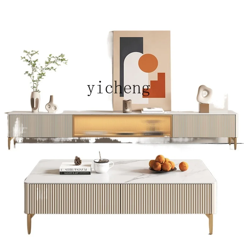 

XC Stone Plate Coffee Table TV Cabinet Combination Modern Minimalist Living Room New Light Luxury Simple Small Apartment