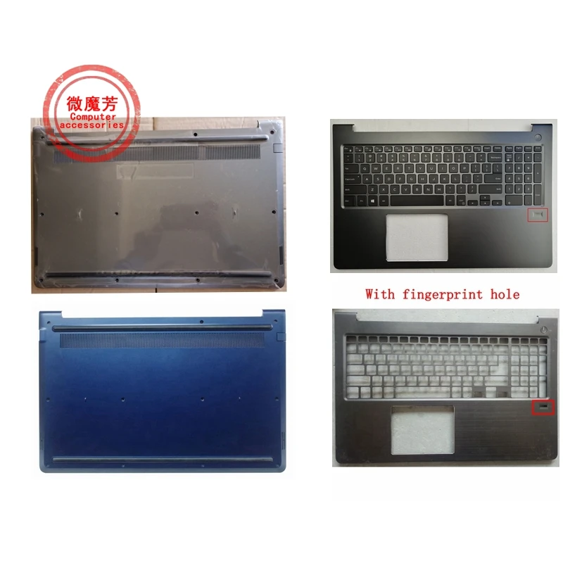 

New Case For Dell Vostro 15-5568 15 5568 V5568 Palmrest Upper Cover With Fingerprint Hole FCN57 0FCN57/Bottom Base JD9FG 0JD9FG