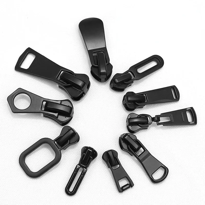 zipper sliders 5PCS 3#/5# Auto Lock Metal Matte Black for Metal/Nylon/Resin Zippers DIY Sewing Supplies