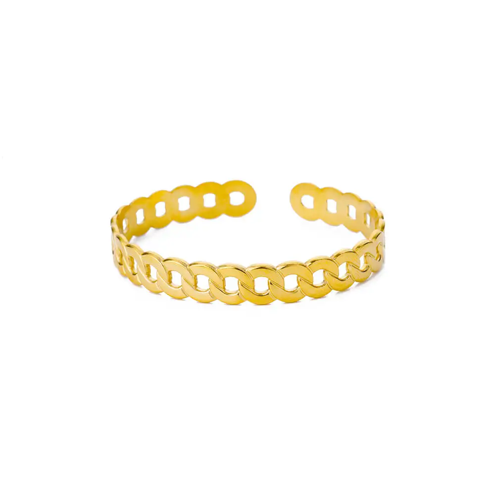 Gold-Plated Luxury Multi-Layer Stainless Steel Bangle Bracelet