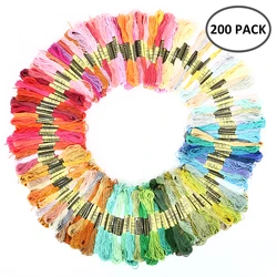 Vibrant Embroidery Thread Set - Cotton Skeins for Sewing, Crafts & Bracelet Making (200Pcs)