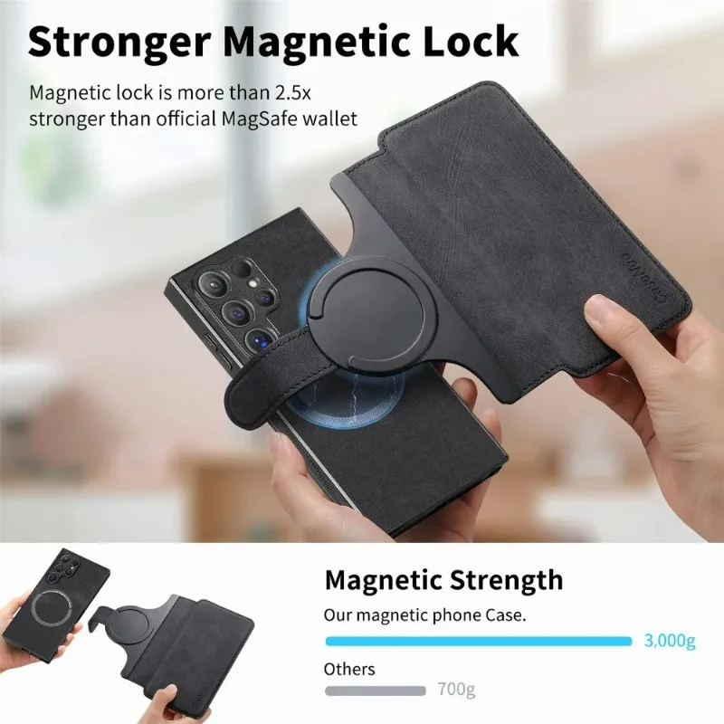 Elegant Magnetic Flip Phone Case with Card Holder Feature