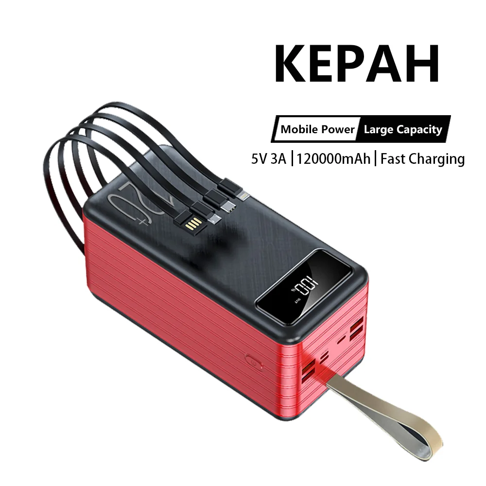 

5V 3A 120000 mAh 100000 MAH pour recharge rapide par câble, 5V 3A pour alimentation mobile haute capacité du bloc d'alimentation