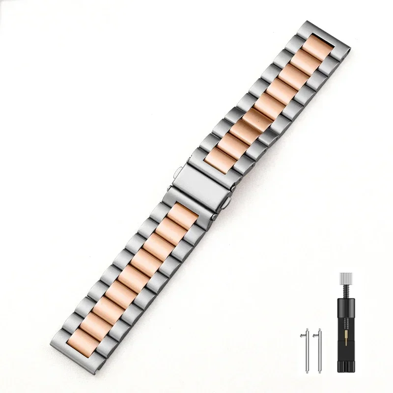 Premium 22mm Stainless Steel Watchband - Metal Strap Bracelet