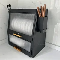 Kitchen Cabinet with Dish Rack Kitchen Countertop Storage Rack for Dishes bowl Household Dustproof Cupboard Tableware Cabinet 1