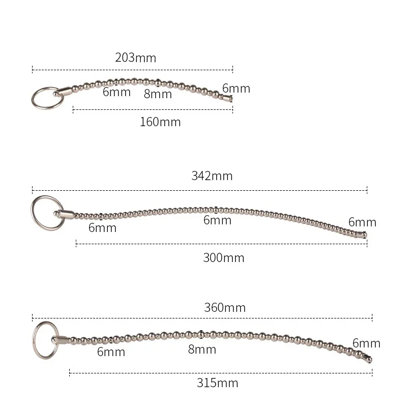 Raju Stainless Steel Urethra Pull Beads Horse Eye Stick Massager SM Urethral Catheter Metal Penis Plug Male Adult Stimulator penis sex toys
