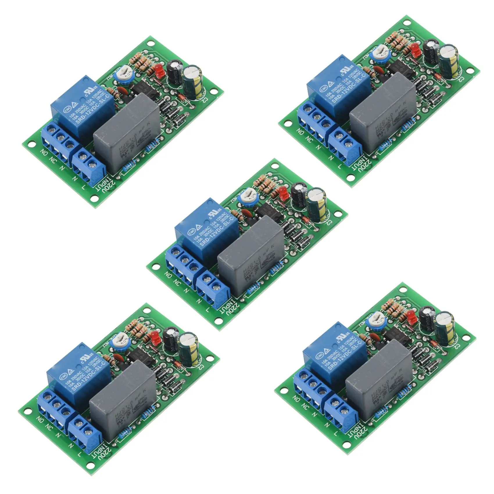 

5X 220V Relay Board, Power On, Time Delay, Circuit Module, Corridor Switch, Stair Light, D1B5