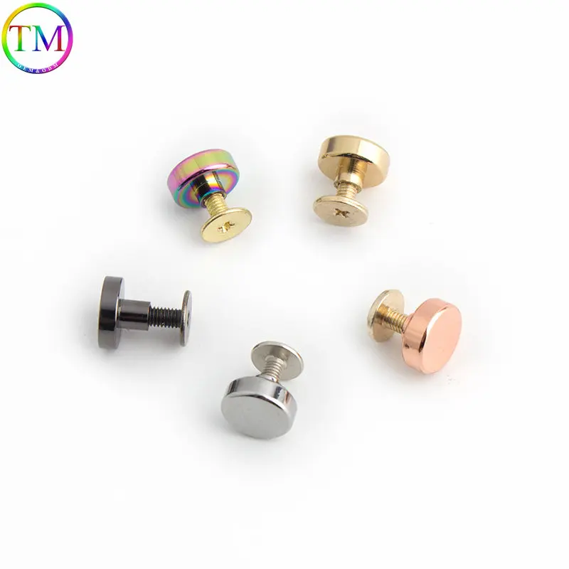 Metal Rivets Studs Round Nail Chicago Screw Leather Craft Belt Strap Rivets Solid Nail  For Craft Wallet Bag Clothes Accessories
