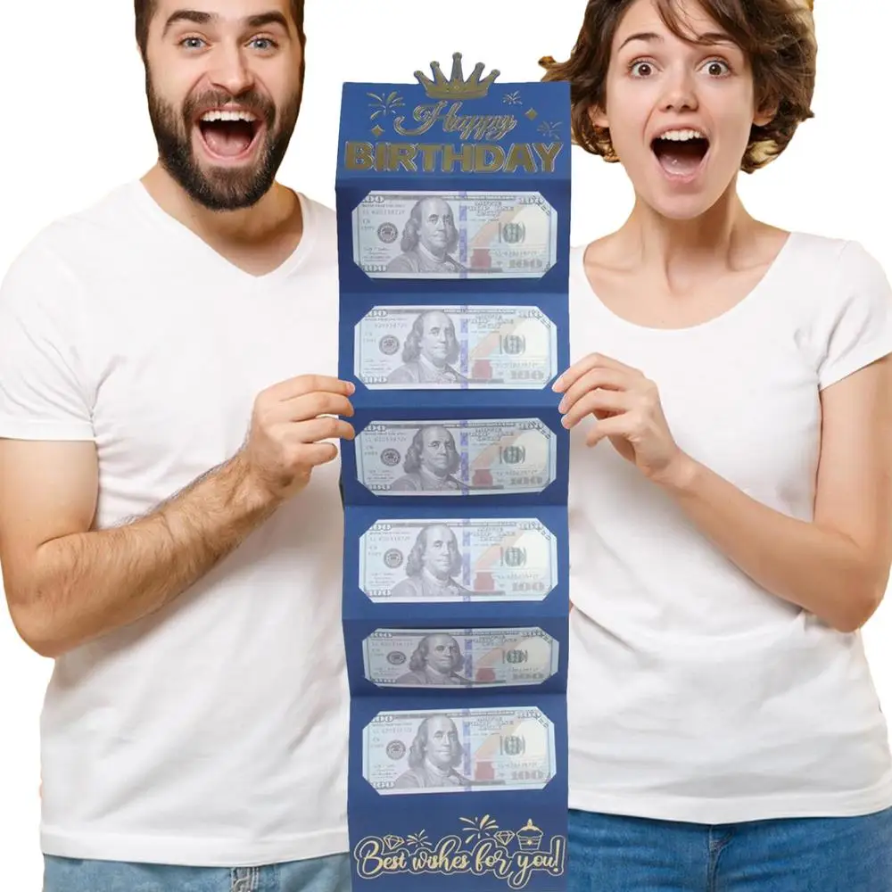 Creative Birthday Wallet Greeting Card – Folding Cash Holder Red Envelope Style, Unique... - SKU BWGC0834 - UGI Packaging