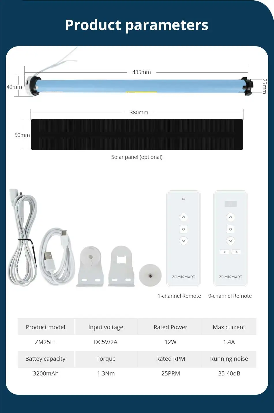 Zigbee Roller Shade Blinds Motor Built-in Battery Work with Tuya Smartthings App