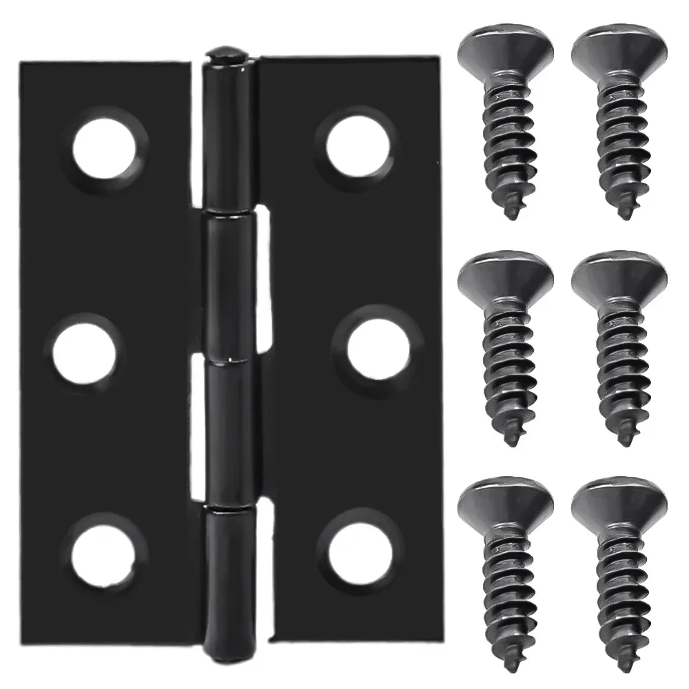 Black Door Hinges Stainless Steel Butt Hinges with Screws Cabinet Drawer Furniture Mounting Plate Flat Fixing Brackets for stainless steel hinges,door hinges