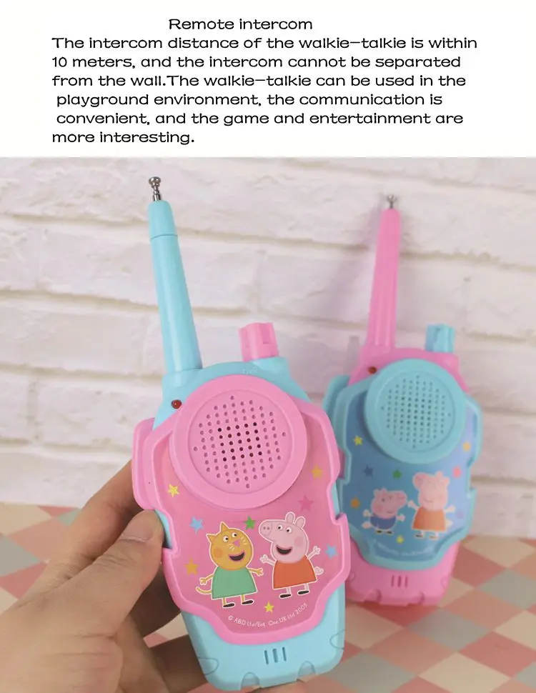 어린이용 페파 피그 페파 워키토키 장난감, 야외 무선 통화, 핸드헬드 워키토키 인터콤 전화 쌍