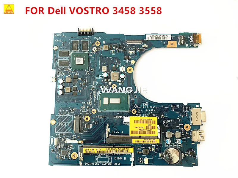 

CN-04N9K2 04N9K2 4N9K2 FOR Dell VOSTRO 3458 3558 Laptop Motherboard Used AAL10 LA-B843P I5-5200U Mainboard 100% Working