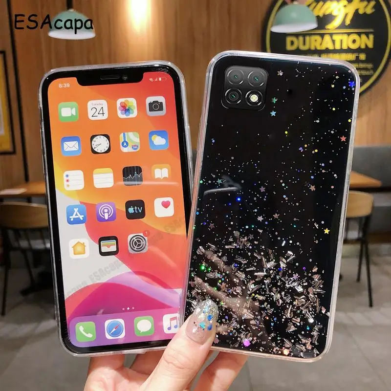 water pouch for phone Transparent Gold Foil Glitter Case For Huawei Nova Y60 Matte Soft Silicone Shockproof Back Cover For HUAWEI NOVA Y60 WKG-LX9 glass flip cover