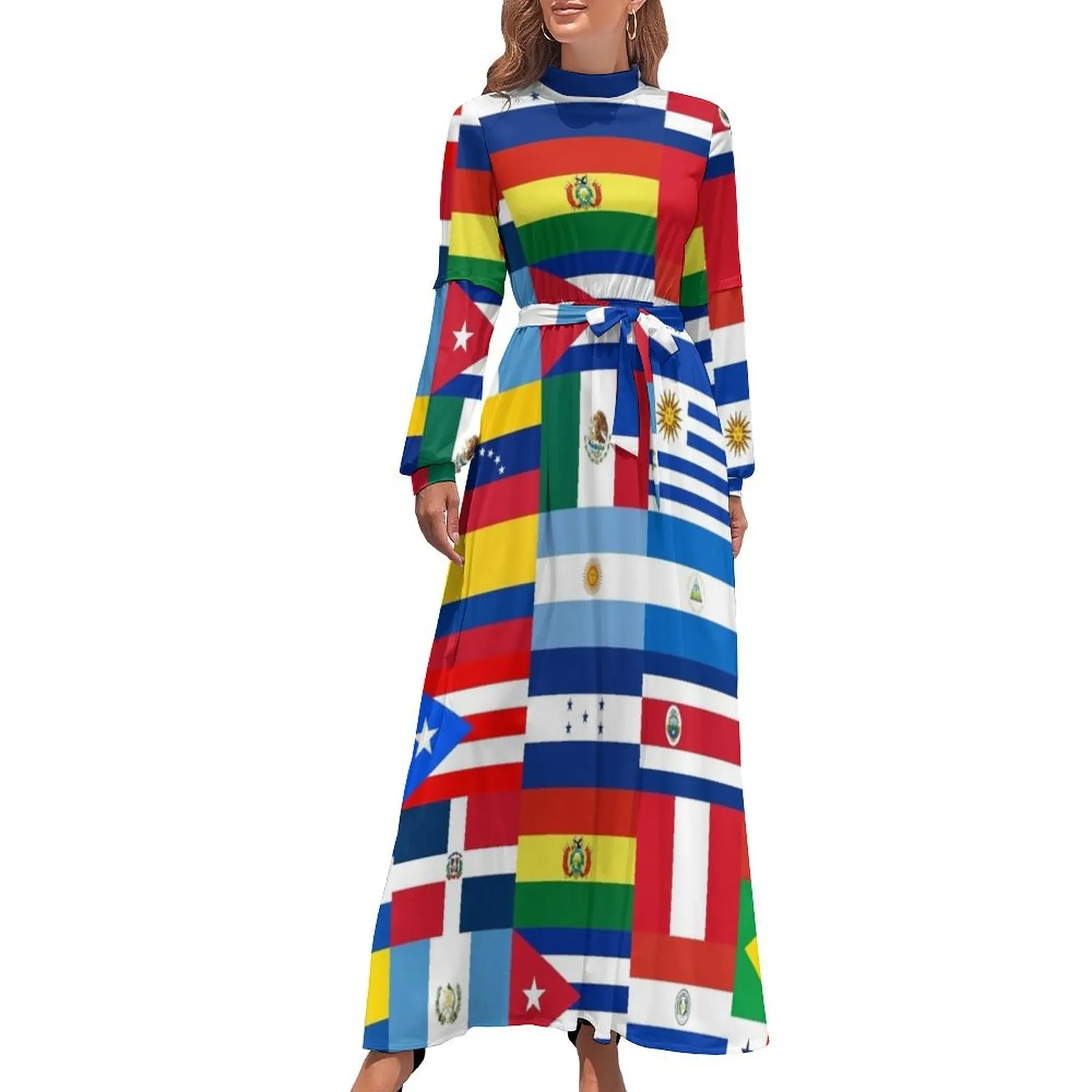 thumbnail image 1 of Banderas de América Latina Vestido largo vestido vestidos vestido sexy para mujer, 1 of 5