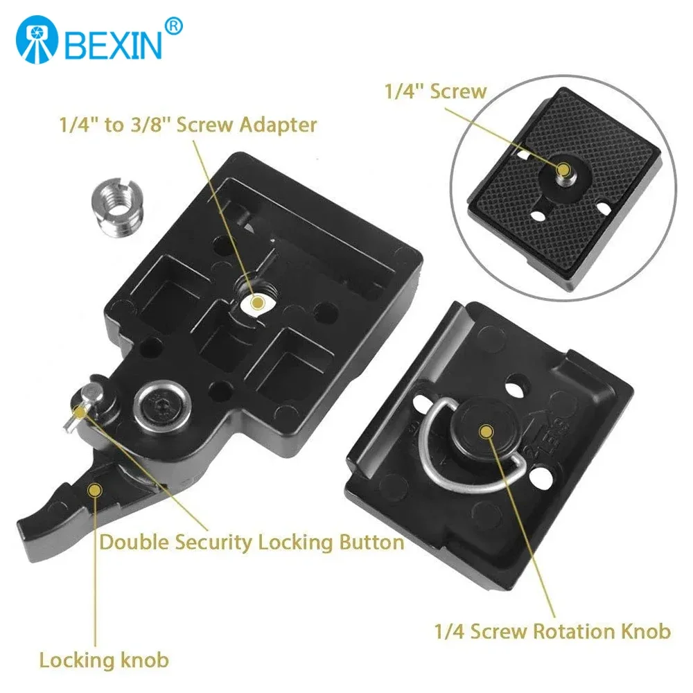 Quick Release Clamp Adapter for Camera Tripod with Manfrotto 200PL-14 Compat Plate BS88 HB88 Stabilizer Plate camera clamp camera tripod plate camera tripod adapter camera mount plate camera base plate tripod adapter mount