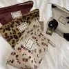 Corduroy Retro Leopard Print Cosmetic Bag Wash Bag Women Travel Cosmetic Pouch Beauty Storage Cases Make Up Organizer Clutch Bag 2