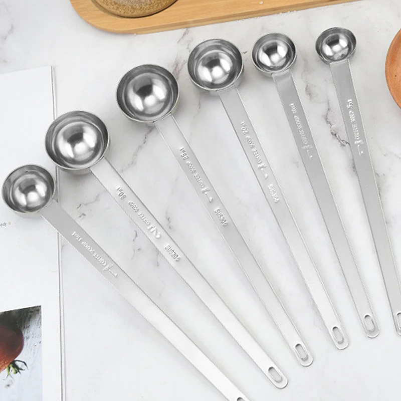 Coffee Scoops Long Handle Stainless Steel Milk Coffee Powder Scoop Measuring Spoon Fits Container for Ground