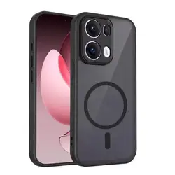 Armor Matte Frosted Magnetic Wireless Charging Case - Clear Cover for Redmi K80 Pro (Black)