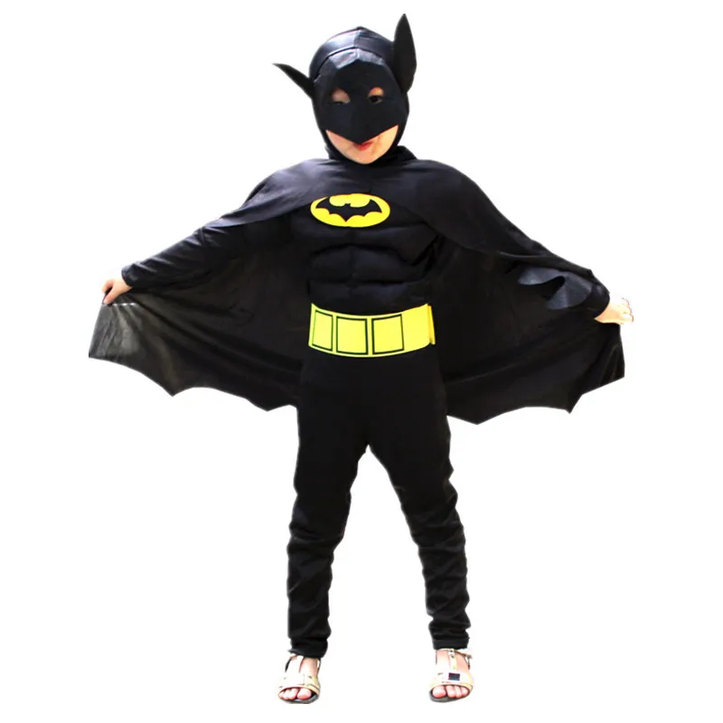 Bat Dark Knight Rises Costume de chauve-souris pour enfant avec masque et cape, costume de cosplay d'Halloween, combinaison de film Rick