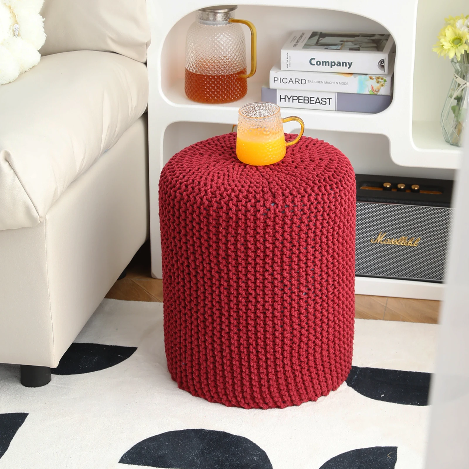 rattan ottoman Kinitted pouf at Damedai Store Aliexpress