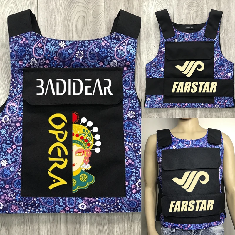 Bullet proof vest men Hiphop rapper night club dancer vests street fashion men clothing Mens