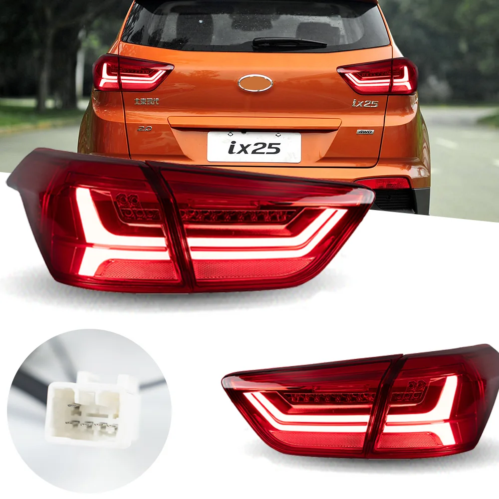 Taillights For Hyundai Creta IX25 LED Rear 2015-2017 Tail Lamp Car Styling  DRL Dynamic Turn Signal Reverse Auto Accessories