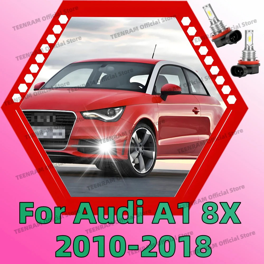 아우디 A1 8X 2010-2018용 2개 LED 안개등 6000K 밝은 백색 안개등