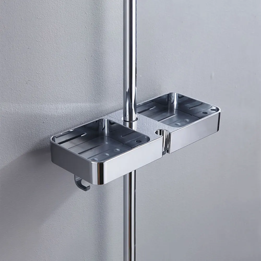 Shower Shelf Without Drilling Bathroom shelf With Hooks Shampoo Holder Toilet Storage Shelf Shower Tray Bathroom Accessories 2