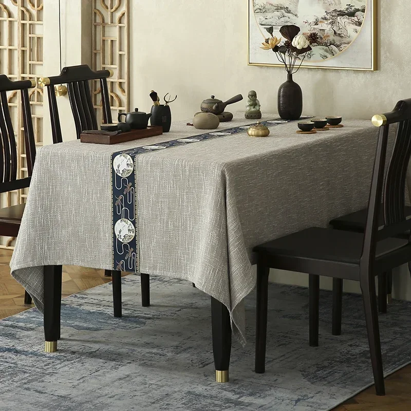 

New Chinese style rectangular tea table cloth tablecloth tablecloth Chinese style ancient style Zen blue cover cloth